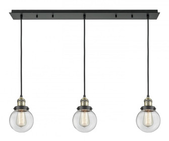 Beacon - 3 Light - 38 inch - Black Antique Brass - Linear Pendant (3442|123F-3P-BAB-G202-6)