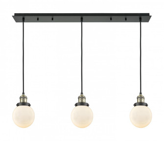 Beacon - 3 Light - 38 inch - Black Antique Brass - Linear Pendant (3442|123F-3P-BAB-G201-6)