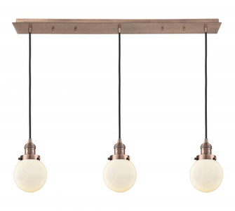 Beacon - 3 Light - 38 inch - Antique Copper - Linear Pendant (3442|123F-3P-AC-G201-6)