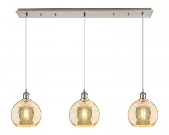 Athens - 3 Light - 40 inch - Brushed Satin Nickel - Linear Pendant (3442|123B-3P-SN-G128-8)