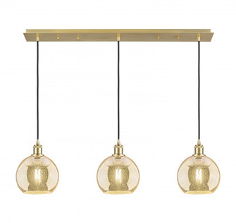Athens - 3 Light - 40 inch - Satin Gold - Linear Pendant (3442|123B-3P-SG-G128-8)