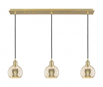 Athens - 3 Light - 37 inch - Satin Gold - Linear Pendant (3442|123B-3P-SG-G128-6)