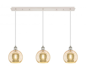Athens - 3 Light - 40 inch - Polished Nickel - Linear Pendant (3442|123B-3P-PN-G128-8)