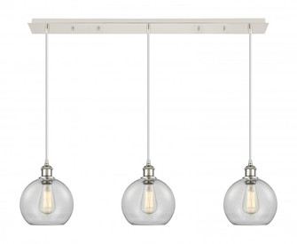 Athens - 3 Light - 40 inch - Polished Nickel - Linear Pendant (3442|123B-3P-PN-G122-8)