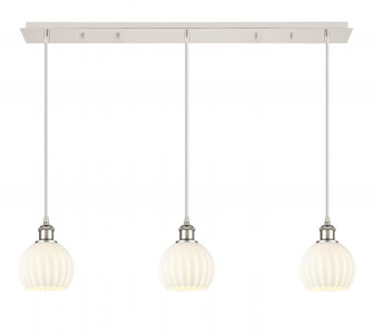 White Venetian - 3 Light - 38 inch - Polished Nickel - Linear Pendant (3442|123B-3P-PN-G1217-6WV)