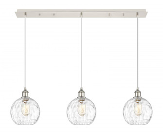 Athens Water Glass - 3 Light - 40 inch - Polished Nickel - Linear Pendant (3442|123B-3P-PN-G1215-8)