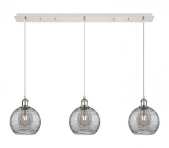 Athens Deco Swirl - 3 Light - 40 inch - Polished Nickel - Linear Pendant (3442|123B-3P-PN-G1213-8SM)