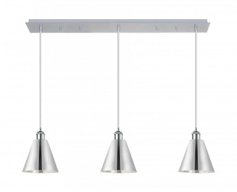 Berkshire Metal - 3 Light - 40 inch - Polished Chrome - Linear Pendant (3442|123B-3P-PC-MBC-8-PC)