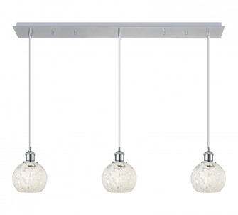 White Mouchette - 3 Light - 38 inch - Polished Chrome - Linear Pendant (3442|123B-3P-PC-G1216-6WM)