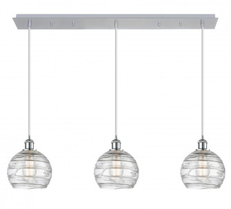 Athens Deco Swirl - 3 Light - 40 inch - Polished Chrome - Linear Pendant (3442|123B-3P-PC-G1213-8CL)