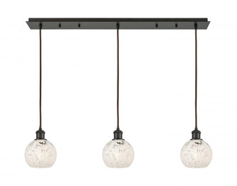 White Mouchette - 3 Light - 38 inch - Oil Rubbed Bronze - Linear Pendant (3442|123B-3P-OB-G1216-6WM)