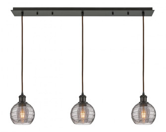Athens Deco Swirl - 3 Light - 37 inch - Oil Rubbed Bronze - Linear Pendant (3442|123B-3P-OB-G1213-6SM)
