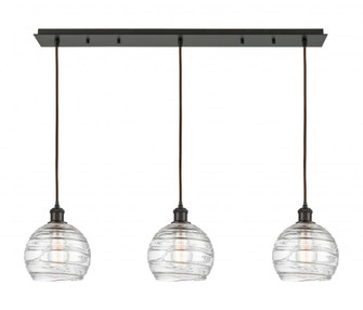 Athens Deco Swirl - 3 Light - 40 inch - Oil Rubbed Bronze - Linear Pendant (3442|123B-3P-OB-G1213-8CL)