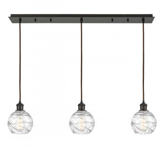 Athens Deco Swirl - 3 Light - 37 inch - Oil Rubbed Bronze - Linear Pendant (3442|123B-3P-OB-G1213-6CL)