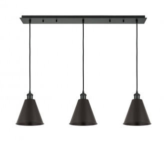 Berkshire Metal - 3 Light - 40 inch - Matte Black - Linear Pendant (3442|123B-3P-BK-MBC-8-BK)