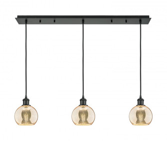 Athens - 3 Light - 37 inch - Matte Black - Linear Pendant (3442|123B-3P-BK-G128-6)