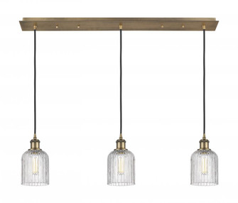 Bridal Veil - 3 Light - 37 inch - Brushed Brass - Linear Pendant (3442|123B-3P-BB-G559-5CL)