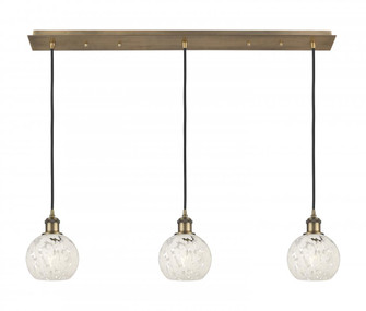 White Mouchette - 3 Light - 38 inch - Brushed Brass - Linear Pendant (3442|123B-3P-BB-G1216-6WM)