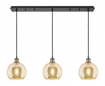 Athens - 3 Light - 40 inch - Black Antique Brass - Linear Pendant (3442|123B-3P-BAB-G128-8)