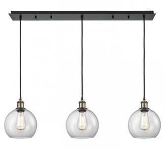Athens - 3 Light - 40 inch - Black Antique Brass - Linear Pendant (3442|123B-3P-BAB-G122-8)