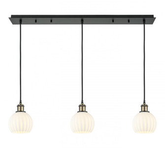 White Venetian - 3 Light - 38 inch - Black Antique Brass - Linear Pendant (3442|123B-3P-BAB-G1217-6WV)
