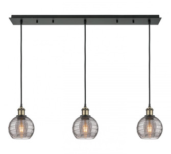 Athens Deco Swirl - 3 Light - 37 inch - Black Antique Brass - Linear Pendant (3442|123B-3P-BAB-G1213-6SM)