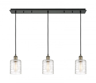 Cobbleskill - 3 Light - 37 inch - Black Antique Brass - Linear Pendant (3442|123B-3P-BAB-G1113)