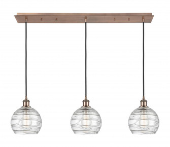 Athens Deco Swirl - 3 Light - 40 inch - Antique Copper - Linear Pendant (3442|123B-3P-AC-G1213-8CL)