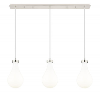 Owego - 3 Light - 39 inch - Polished Nickel - Linear Pendant (3442|123-451-1P-PN-G451-7GWH)