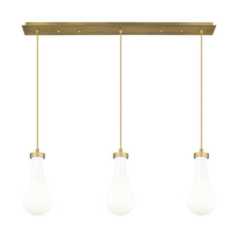Owego - 3 Light - 37 inch - Brushed Brass - Linear Pendant (3442|123-451-1P-BB-G451-5GWH)