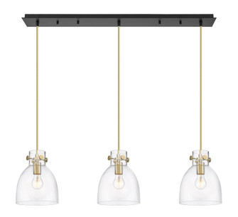 Newton Bell - 3 Light - 40 inch - Champagne Bronze - Linear Pendant (3442|123-410-1PS-CB-G412-8CL)