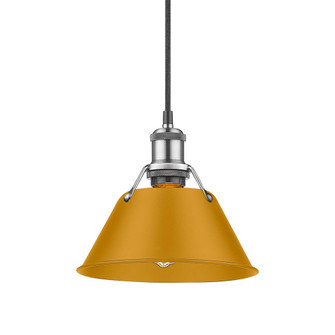 Yep by Golden Lighting Orwell 1-light 8in Pendant in Pewter and Auric Yellow shade (36|3306-S PW-AY)