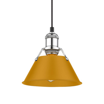 Yep by Golden Lighting Orwell 1-light 8in Pendant in Chrome and Auric Yellow shade (36|3306-S CH-AY)