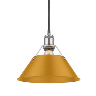 Yep by Golden Lighting Orwell 1-light 10in Pendant in Pewter and Auric Yellow shade (36|3306-M PW-AY)