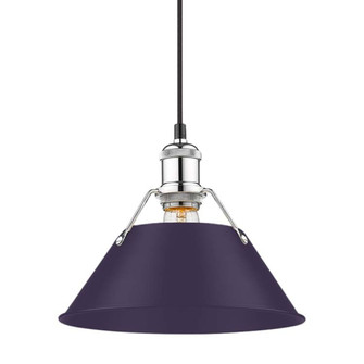 Yep by Golden Lighting Orwell 1-light 10in Pendant in Chrome and Exotic Purple shade (36|3306-M CH-EP)