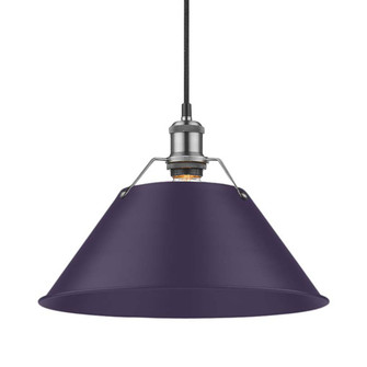 Yep by Golden Lighting Orwell 1-light 14in Pendant in Pewter and Exotic Purple shade (36|3306-L PW-EP)