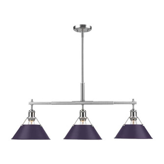Yep by Golden Lighting Orwell 3-light Island Light in Pewter and Exotic Purple shade (36|3306-LP PW-EP)