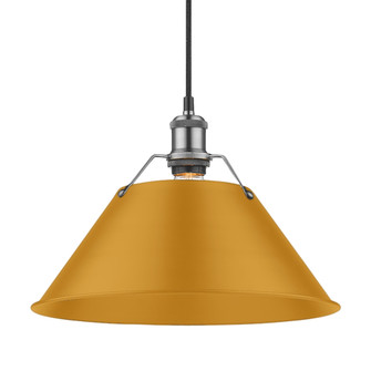 Yep by Golden Lighting Orwell 1-light 14in Pendant in Pewter and Auric Yellow shade (36|3306-L PW-AY)