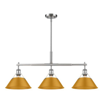 Yep by Golden Lighting Orwell 3-light Island Light in Pewter and Auric Yellow shade (36|3306-LP PW-AY)