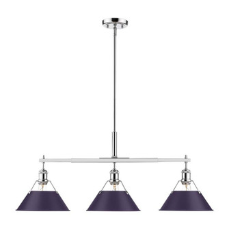 Yep by Golden Lighting Orwell 3-light Island Light in Chrome and Exotic Purple shade (36|3306-LP CH-EP)