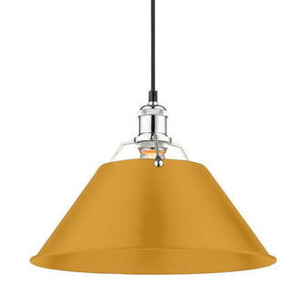 Yep by Golden Lighting Orwell 1-light 14in Pendant in Chrome and Auric Yellow shade (36|3306-L CH-AY)