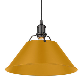 Yep by Golden Lighting Orwell 1-light 14in Pendant in Matte Black and Auric Yellow shade (36|3306-L BLK-AY)