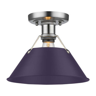 Yep by Golden Lighting Orwell 1-light Flush Mount in Pewter and Exotic Purple shade (36|3306-FM PW-EP)