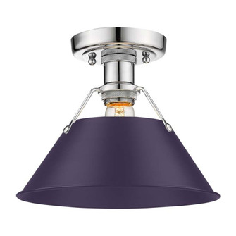 Yep by Golden Lighting Orwell 1-light Flush Mount in Chrome and Exotic Purple shade (36|3306-FM CH-EP)