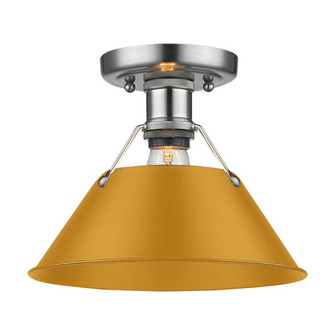 Yep by Golden Lighting Orwell 1-light Flush Mount in Pewter and Auric Yellow shade (36|3306-FM PW-AY)