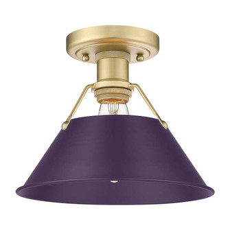 Yep by Golden Lighting Orwell 1-light Flush Mount in Brushed Champagne Brass and Exotic Purple shade (36|3306-FM BCB-EP)
