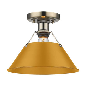 Yep by Golden Lighting Orwell 1-light Flush Mount in Aged Brass and Auric Yellow shade (36|3306-FM AB-AY)