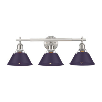 Yep by Golden Lighting Orwell 3-light Vanity in Pewter and Exotic Purple shade (36|3306-BA3 PW-EP)