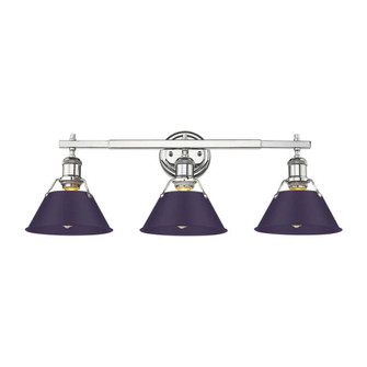 Yep by Golden Lighting Orwell 3-light Vanity in Chrome and Exotic Purple shade (36|3306-BA3 CH-EP)