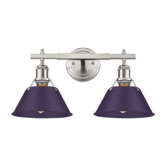 Yep by Golden Lighting Orwell 2-light Vanity in Pewter and Exotic Purple shade (36|3306-BA2 PW-EP)
